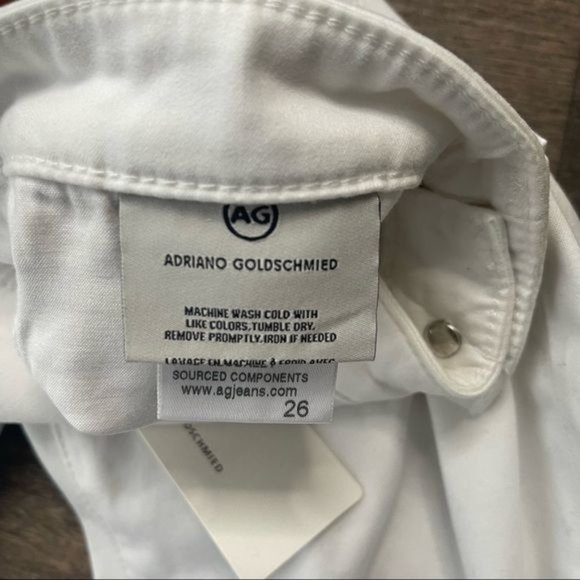 AG Adriano Goldschmied Stilt Crop Pants White Soft to Touch Mid Rise Pants - Picture 9 of 12